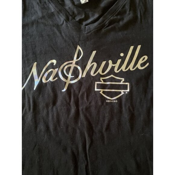Harley-Davidson Ladies Nashville T-Shirt Black 100% Cotton M Size - Picture 2 of 5